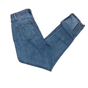 House of Harlow 1960 Super High Rise Straight Jeans Split Hem Button Fly Sz 26